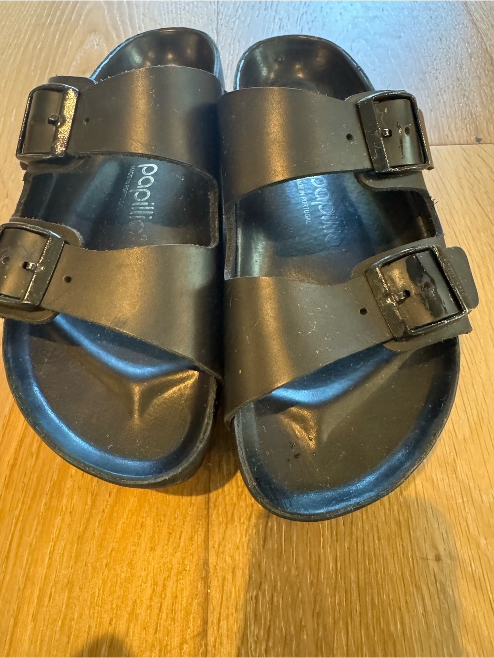 Papillio by Birkenstock Arizona Black Platform Sandals Size 36